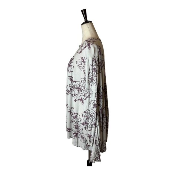 Free People Dress Women Small Gray Purple Floral Swing Flowy Key Hole Tunic Mini - Picture 5 of 11